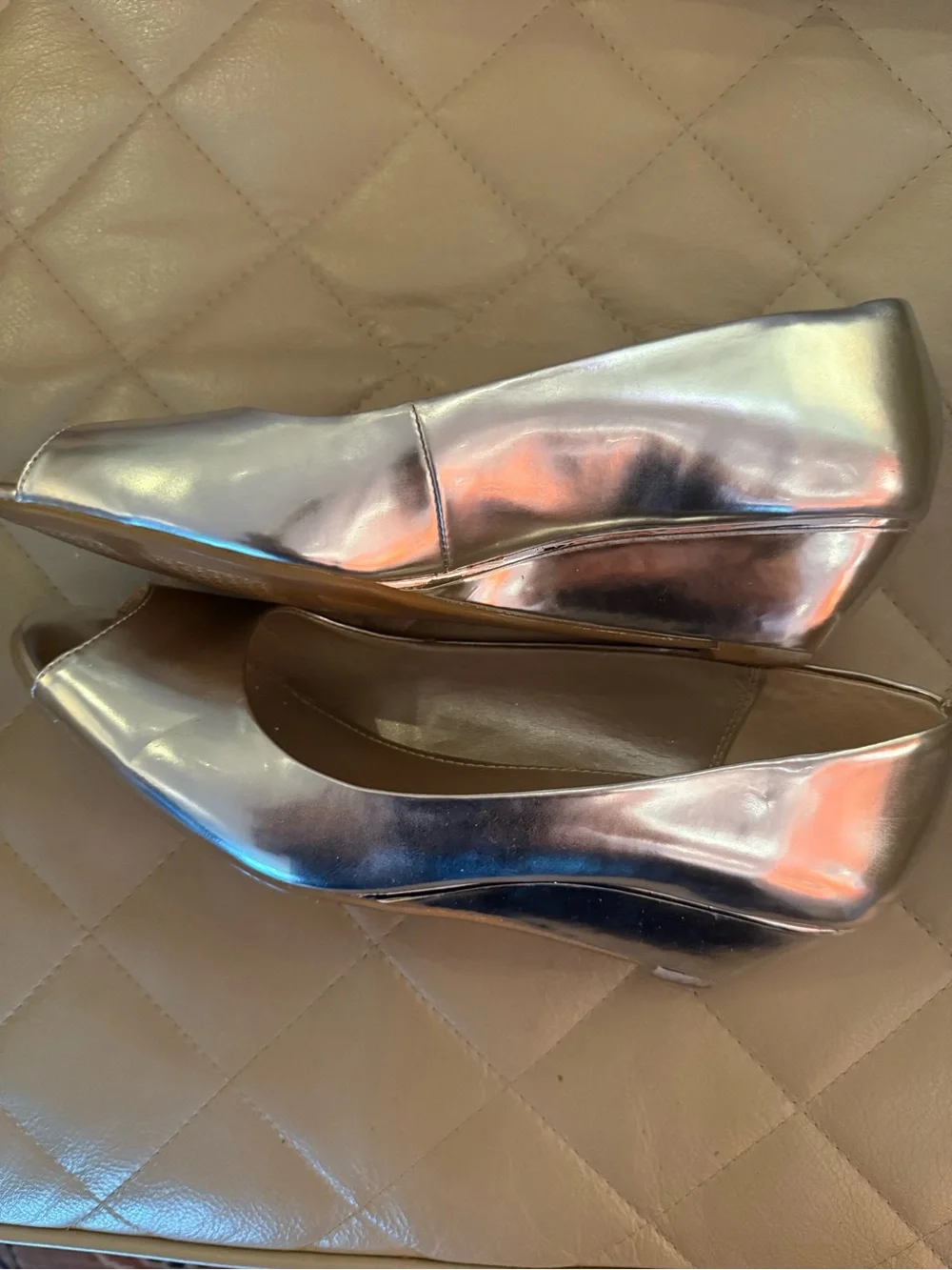 Alfani Metallic silver Peep-Toe Heels